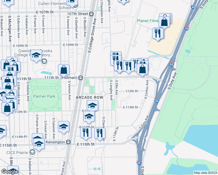 map of restaurants, bars, coffee shops, grocery stores, and more near in Chicago