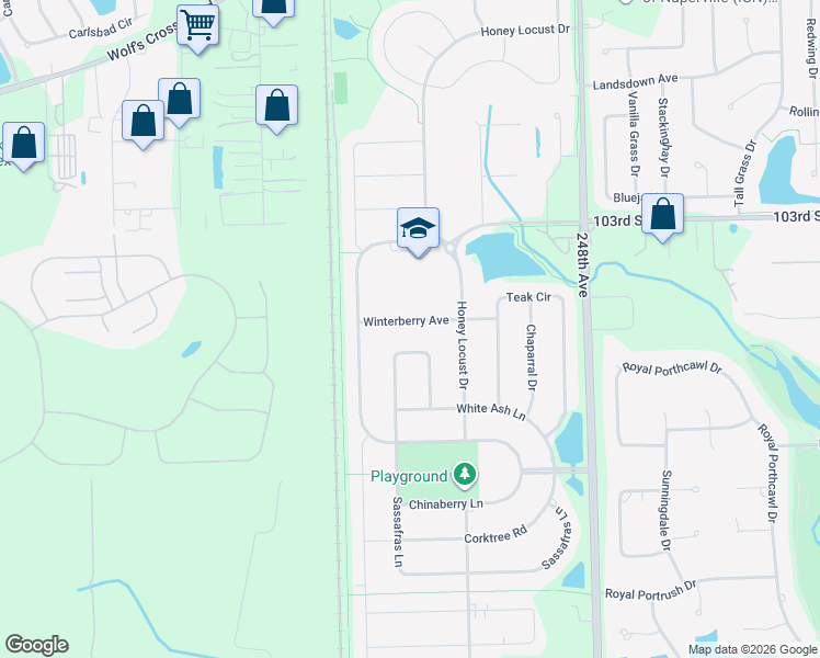 map of restaurants, bars, coffee shops, grocery stores, and more near 4324 Winterberry Avenue in Naperville