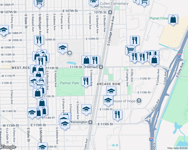 map of restaurants, bars, coffee shops, grocery stores, and more near in Chicago