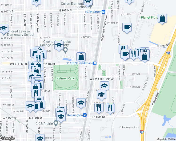 map of restaurants, bars, coffee shops, grocery stores, and more near in Chicago