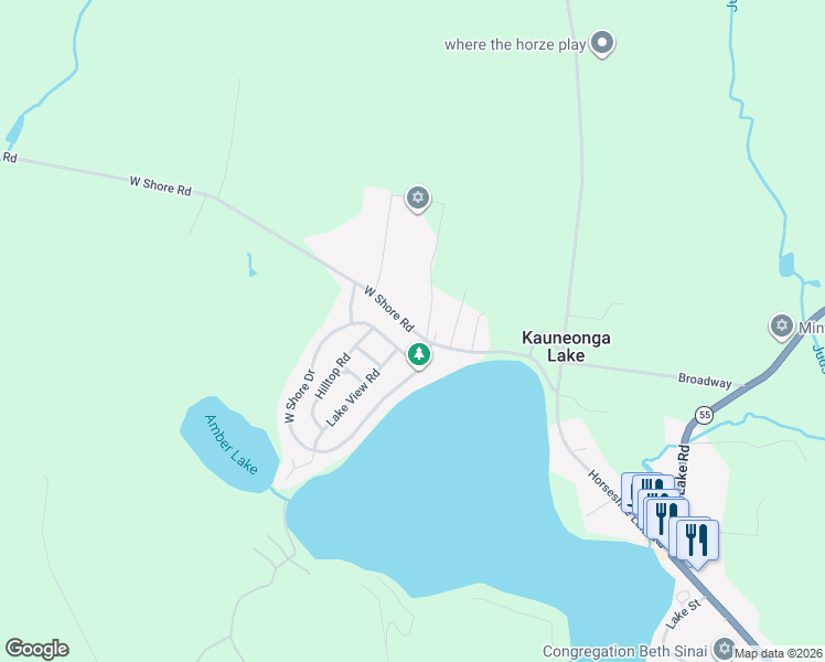 map of restaurants, bars, coffee shops, grocery stores, and more near 7 Cooper Drive in Swan Lake