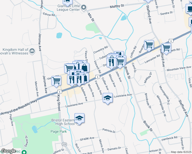 map of restaurants, bars, coffee shops, grocery stores, and more near 121 Dorothy Road in Bristol