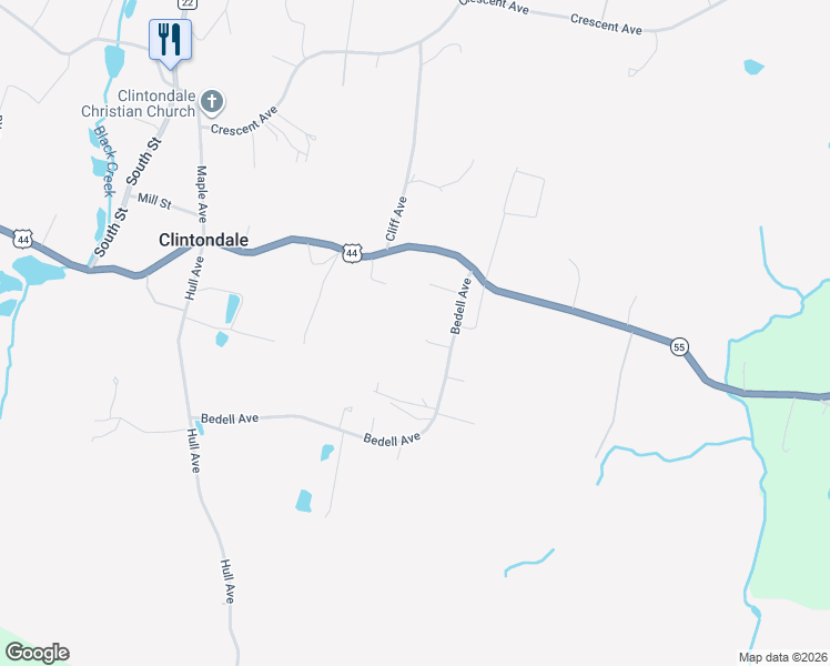 map of restaurants, bars, coffee shops, grocery stores, and more near 123 Bedell Avenue in Highland