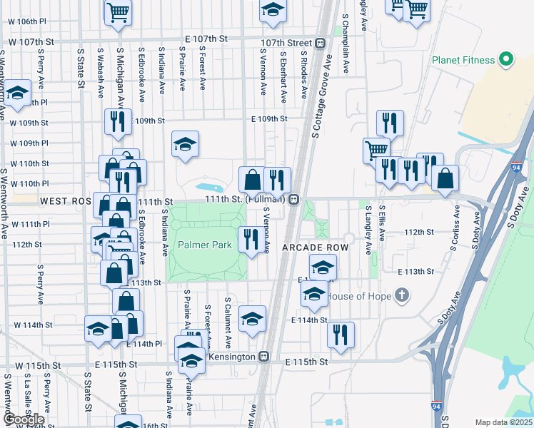 map of restaurants, bars, coffee shops, grocery stores, and more near in Chicago