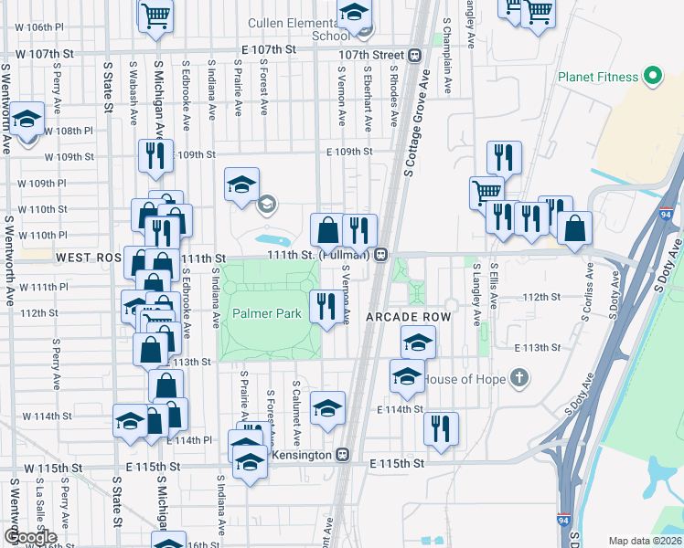 map of restaurants, bars, coffee shops, grocery stores, and more near in Chicago