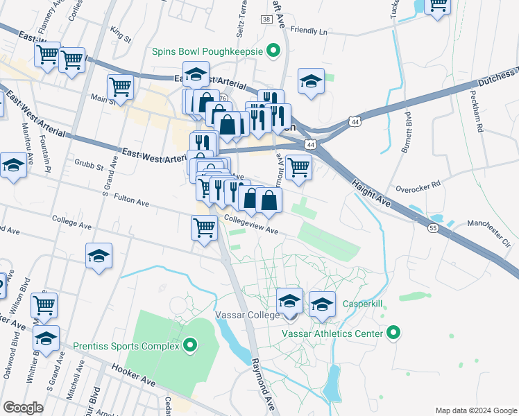 map of restaurants, bars, coffee shops, grocery stores, and more near 38 Lagrange Avenue in Arlington