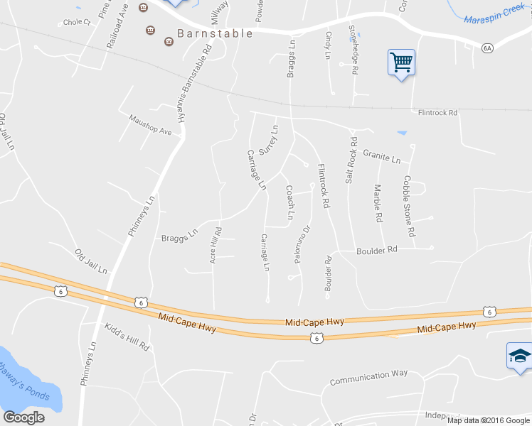 map of restaurants, bars, coffee shops, grocery stores, and more near 166 Carriage Lane in Barnstable