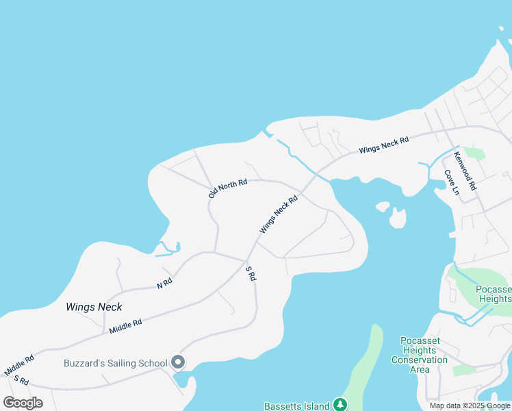 map of restaurants, bars, coffee shops, grocery stores, and more near 250 Wings Neck Road in Bourne