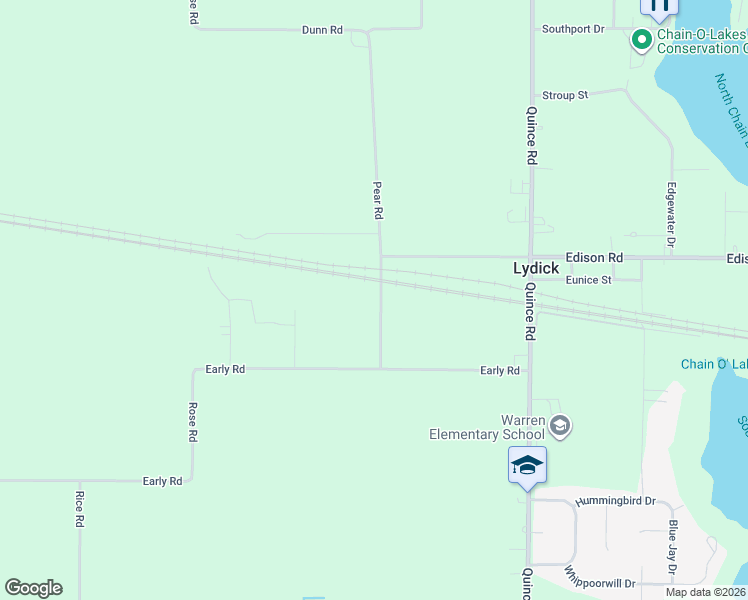 map of restaurants, bars, coffee shops, grocery stores, and more near 55120-56248 Pear Road in South Bend