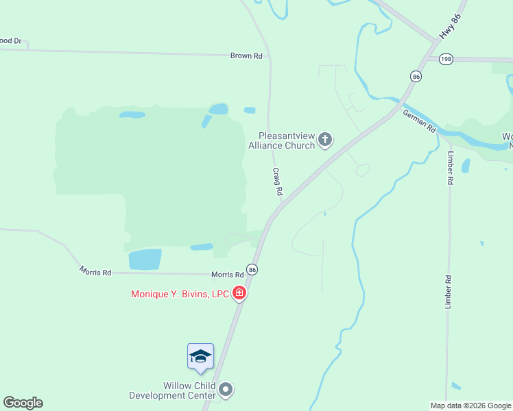 map of restaurants, bars, coffee shops, grocery stores, and more near 15881-16105 Highway 86 in Meadville