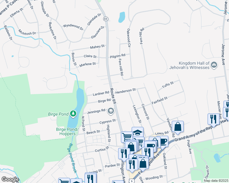 map of restaurants, bars, coffee shops, grocery stores, and more near 17 Henderson Street in Bristol