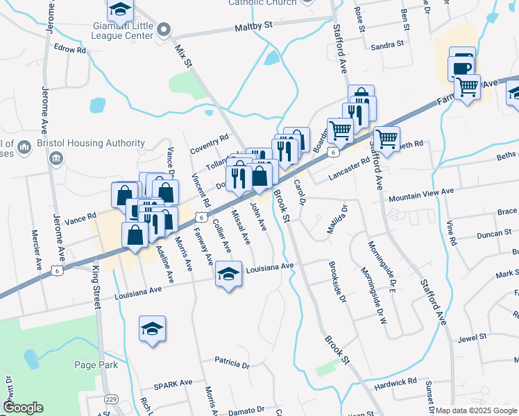 map of restaurants, bars, coffee shops, grocery stores, and more near 37 John Avenue in Bristol
