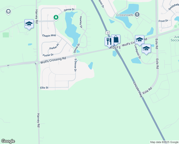 map of restaurants, bars, coffee shops, grocery stores, and more near 2800 emblem cir in Oswego