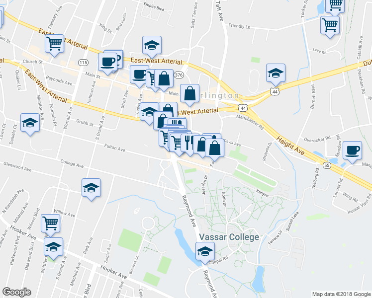 map of restaurants, bars, coffee shops, grocery stores, and more near 16 Lagrange Avenue in Arlington