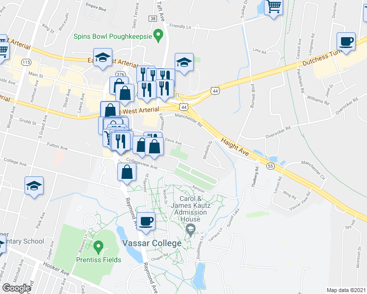 map of restaurants, bars, coffee shops, grocery stores, and more near 70 Davis Avenue in Arlington