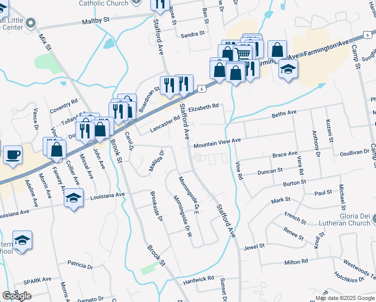 map of restaurants, bars, coffee shops, grocery stores, and more near 588 Stafford Avenue in Bristol