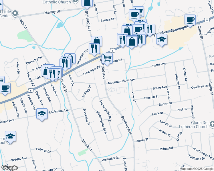 map of restaurants, bars, coffee shops, grocery stores, and more near 588 Stafford Avenue in Bristol