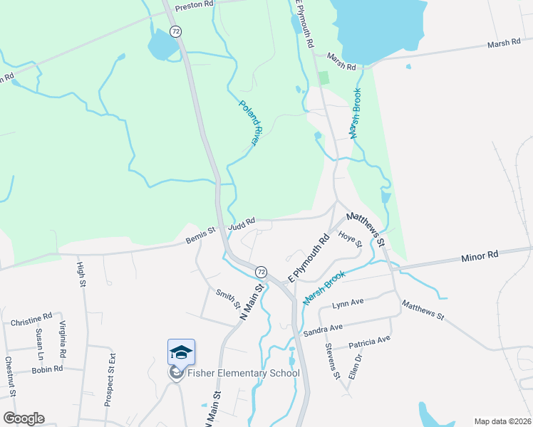 map of restaurants, bars, coffee shops, grocery stores, and more near 32 Judd Road in Plymouth