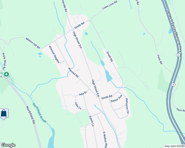 map of restaurants, bars, coffee shops, grocery stores, and more near 698 High Street Extension in Thomaston