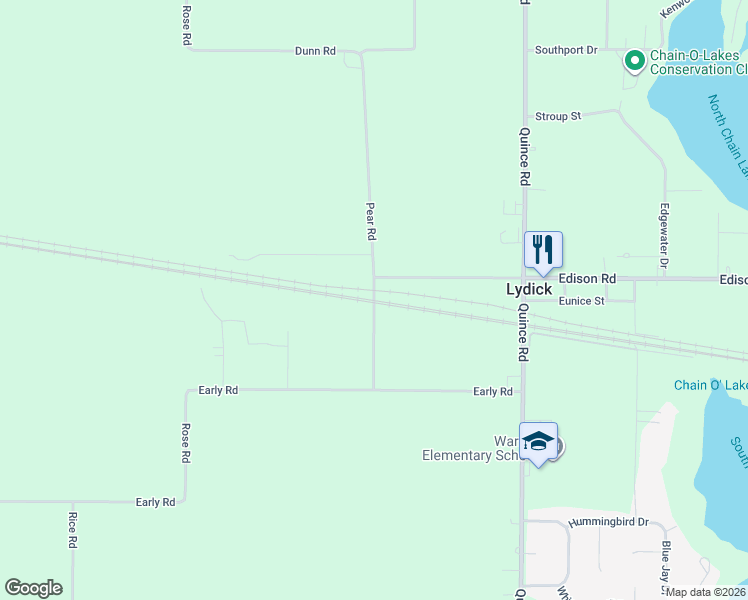 map of restaurants, bars, coffee shops, grocery stores, and more near 55120 Pear Road in South Bend