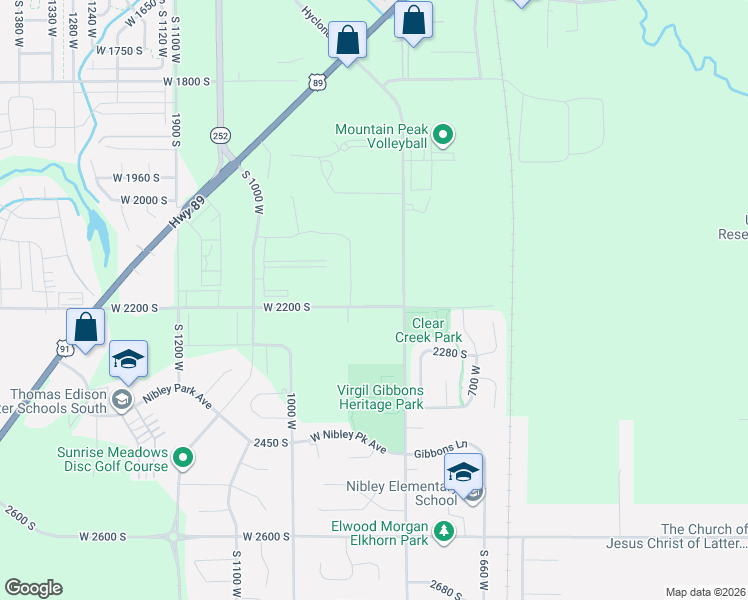 map of restaurants, bars, coffee shops, grocery stores, and more near 925 West 2075 South in Logan