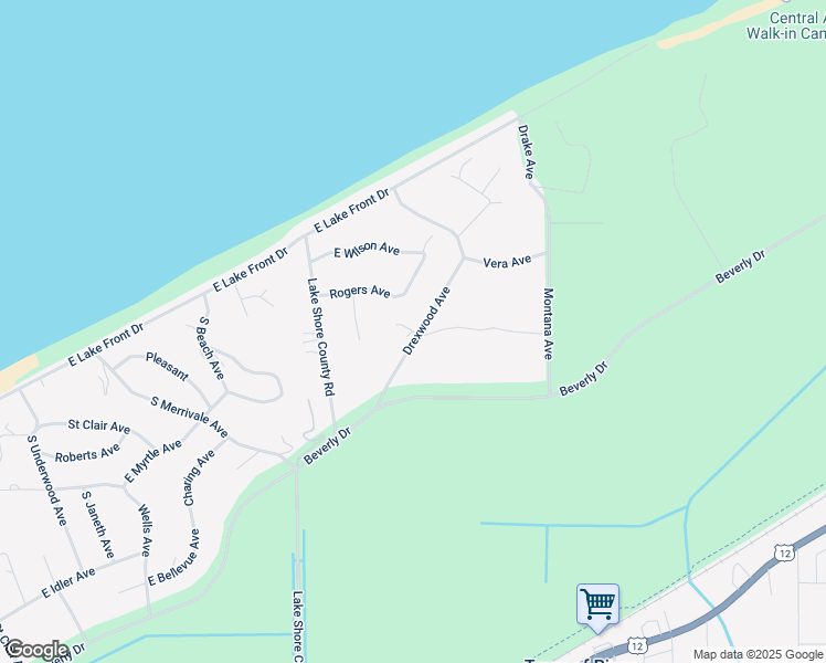 map of restaurants, bars, coffee shops, grocery stores, and more near 701 East Rogers Avenue in Michigan City
