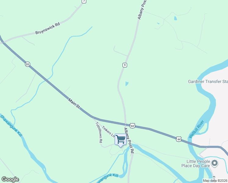 map of restaurants, bars, coffee shops, grocery stores, and more near 900 Albany Post Road in New Paltz