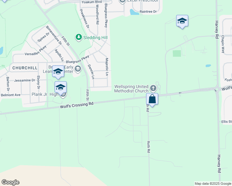 map of restaurants, bars, coffee shops, grocery stores, and more near 1405 Wolf Road in Oswego