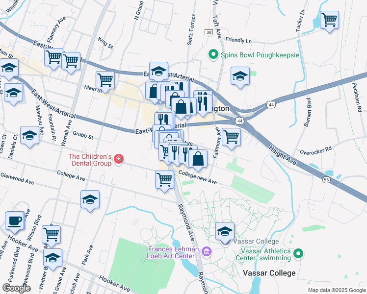 map of restaurants, bars, coffee shops, grocery stores, and more near 25 Fowler Avenue in Arlington