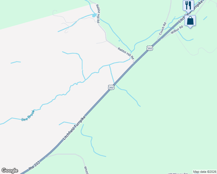 map of restaurants, bars, coffee shops, grocery stores, and more near 138 Litchfield Turnpike in Washington