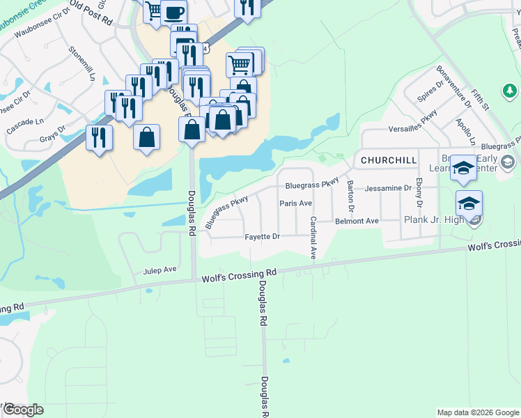 map of restaurants, bars, coffee shops, grocery stores, and more near 414 Frankfort Avenue in Oswego