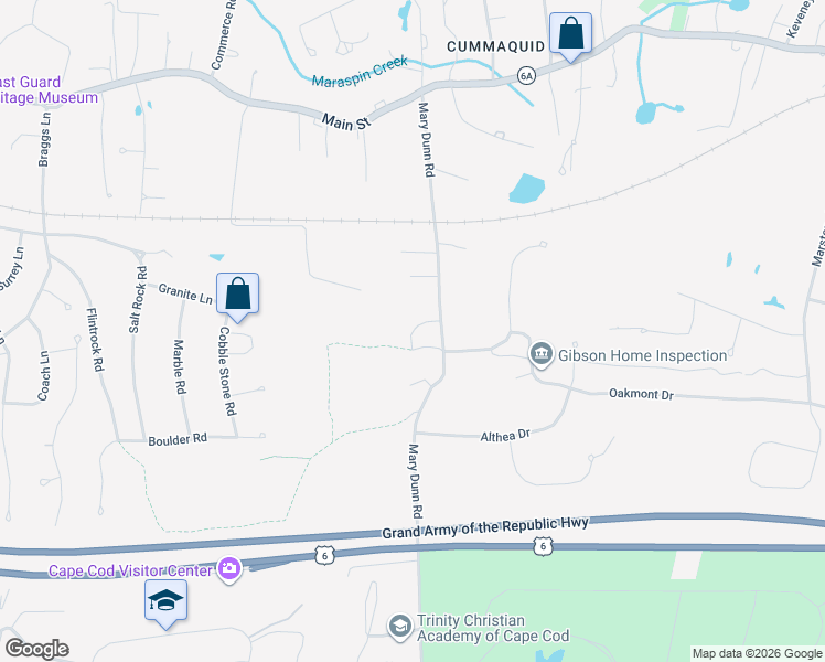 map of restaurants, bars, coffee shops, grocery stores, and more near 1327 Mary Dunn Road in Barnstable