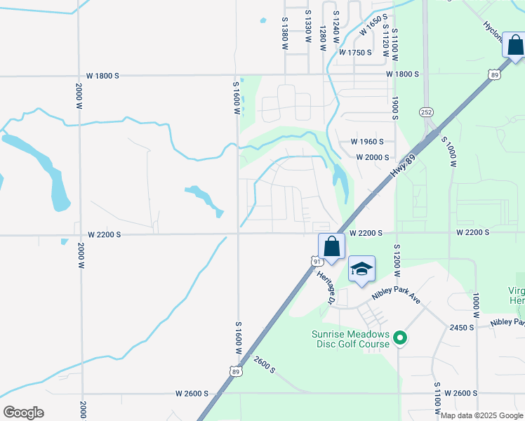 map of restaurants, bars, coffee shops, grocery stores, and more near 1532 West 2150 South in Wellsville