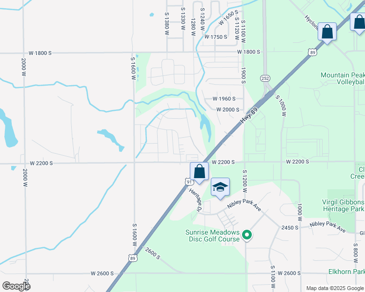 map of restaurants, bars, coffee shops, grocery stores, and more near 2154 South 1450 West in Wellsville