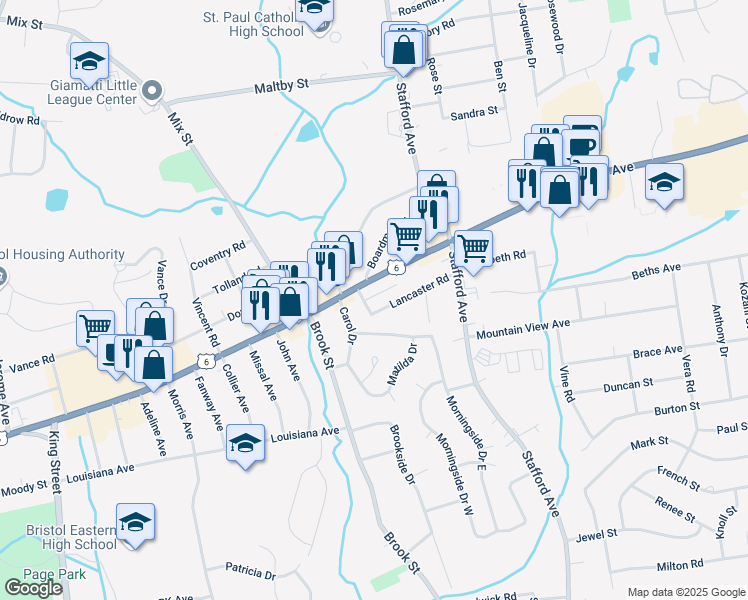 map of restaurants, bars, coffee shops, grocery stores, and more near 19 Britton Road in Bristol