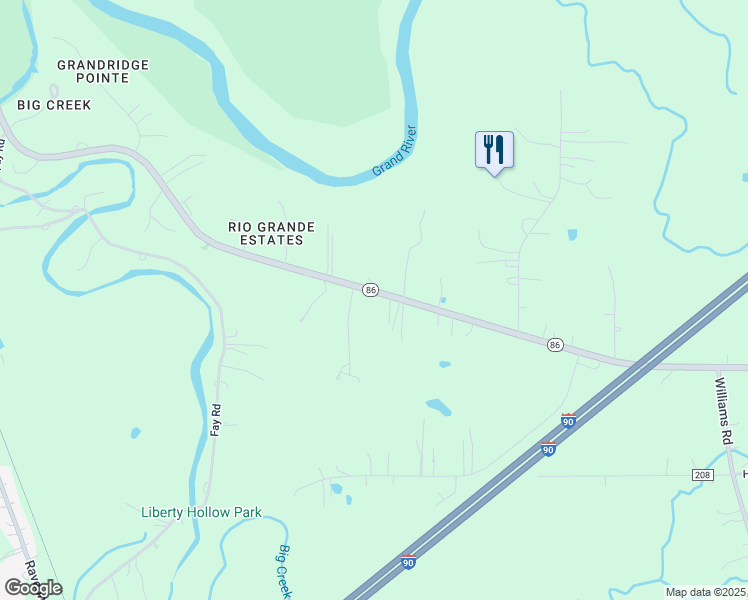 map of restaurants, bars, coffee shops, grocery stores, and more near 11770 Painesville Warren Road in Painesville