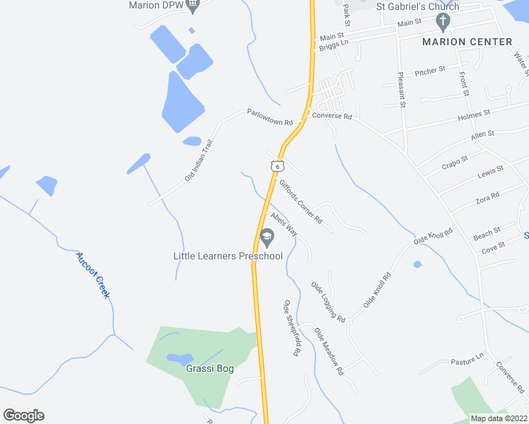 map of restaurants, bars, coffee shops, grocery stores, and more near Mill Street in Marion