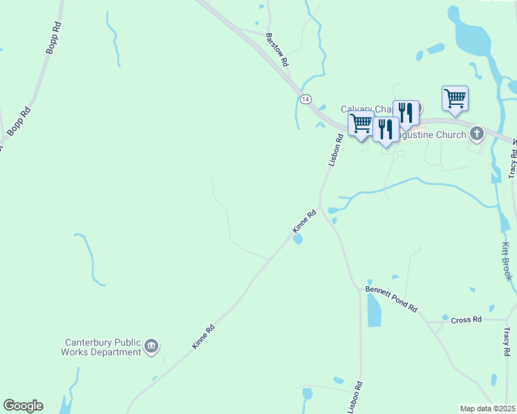 map of restaurants, bars, coffee shops, grocery stores, and more near 99 Hansen Road in Canterbury