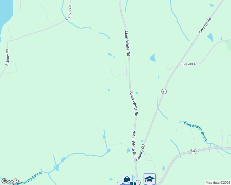 map of restaurants, bars, coffee shops, grocery stores, and more near 115 Alain White Road in Morris