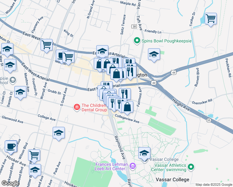 map of restaurants, bars, coffee shops, grocery stores, and more near 13 Davis Avenue in Arlington