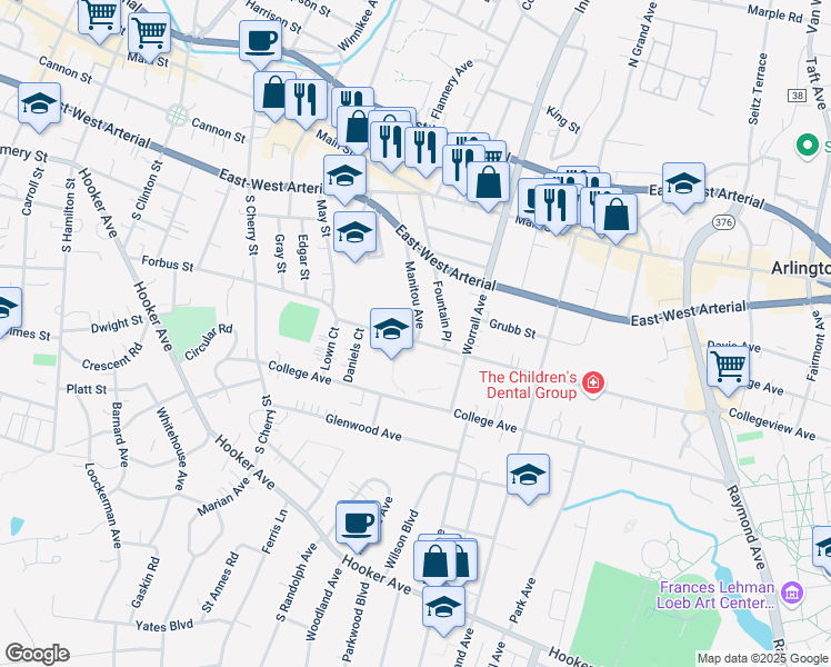 map of restaurants, bars, coffee shops, grocery stores, and more near 100 Forbus Street in Poughkeepsie
