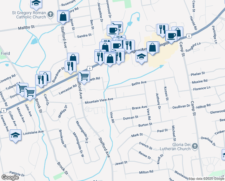 map of restaurants, bars, coffee shops, grocery stores, and more near 128 Beths Avenue in Bristol