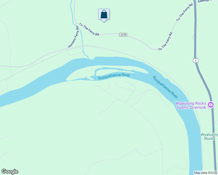 map of restaurants, bars, coffee shops, grocery stores, and more near 36 Cabin Lane in Wyalusing