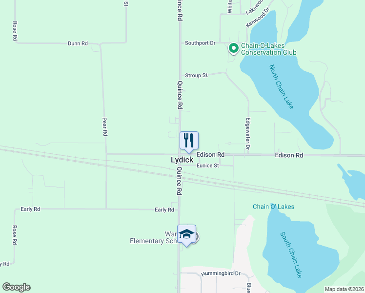 map of restaurants, bars, coffee shops, grocery stores, and more near in Lydick