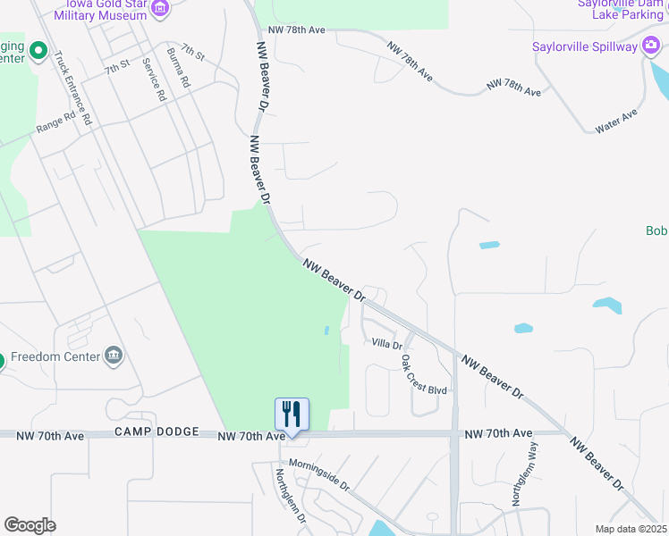 map of restaurants, bars, coffee shops, grocery stores, and more near 7325 Northwest Beaver Drive in Johnston
