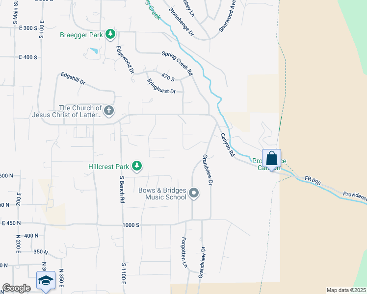 map of restaurants, bars, coffee shops, grocery stores, and more near 1061 South 600 East in Providence