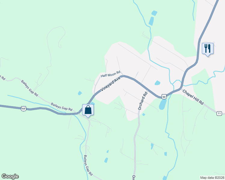 map of restaurants, bars, coffee shops, grocery stores, and more near 438 Vineyard Ave in Highland