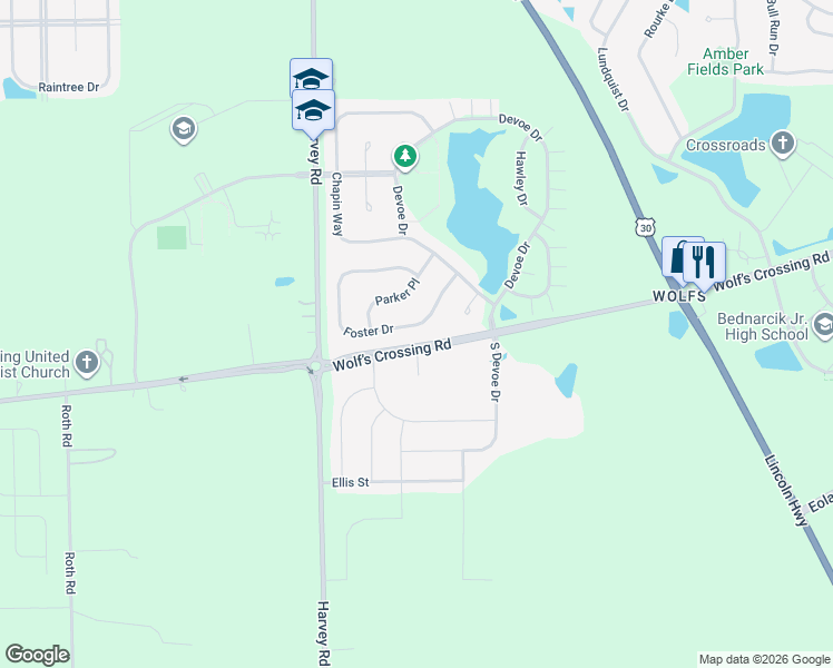 map of restaurants, bars, coffee shops, grocery stores, and more near 606 Wolf Road in Oswego