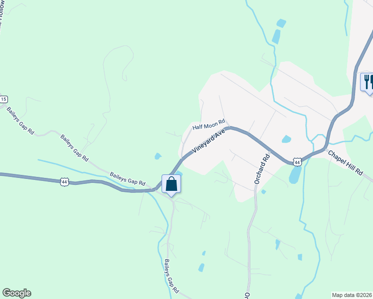 map of restaurants, bars, coffee shops, grocery stores, and more near 98 Half Moon Road in Highland
