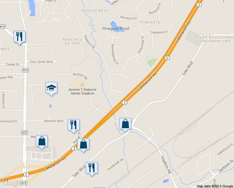 map of restaurants, bars, coffee shops, grocery stores, and more near 8740 Jamesway Ct in Mentor